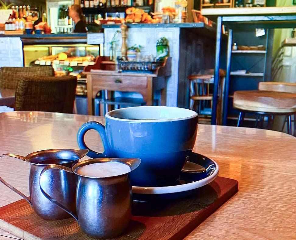 Smith And Local coffee on table inside